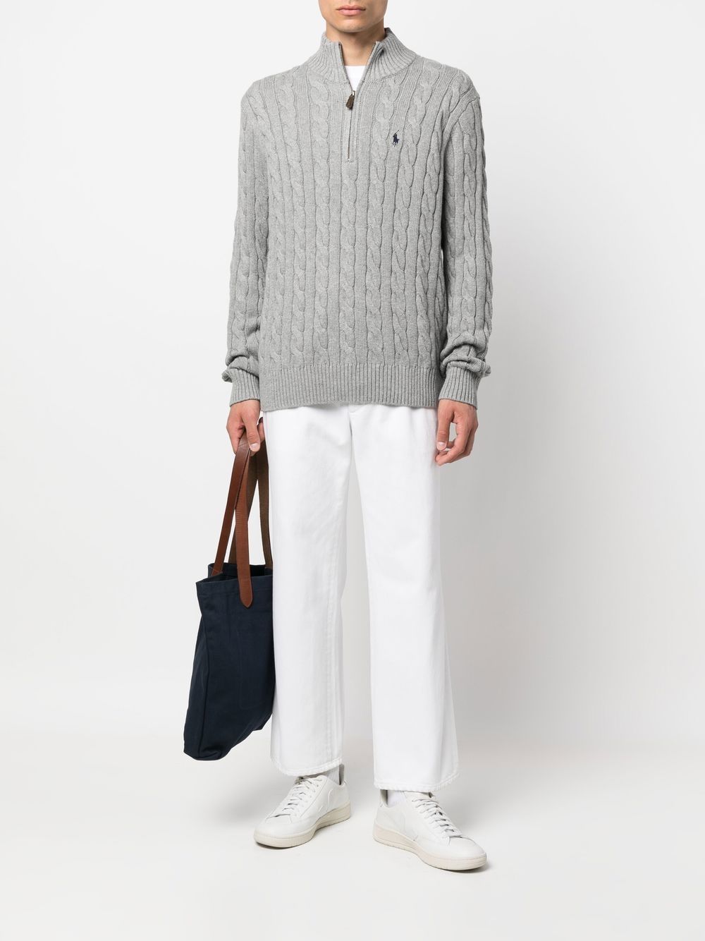 Suéter Polo Ralph Lauren Trançado Cinza