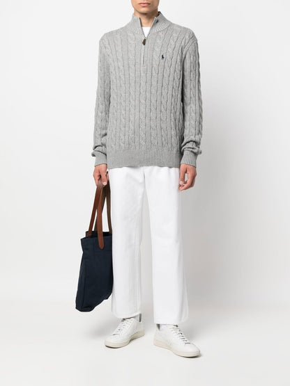 Suéter Polo Ralph Lauren Trançado Cinza