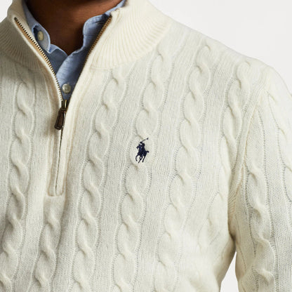 Suéter Polo Ralph Lauren Trenzado com Meio Zíper